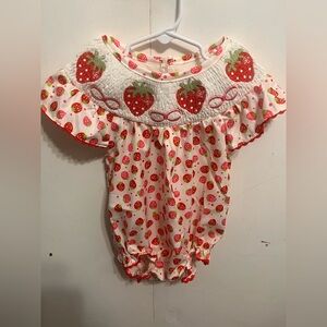 Strawberry Print Baby Romper